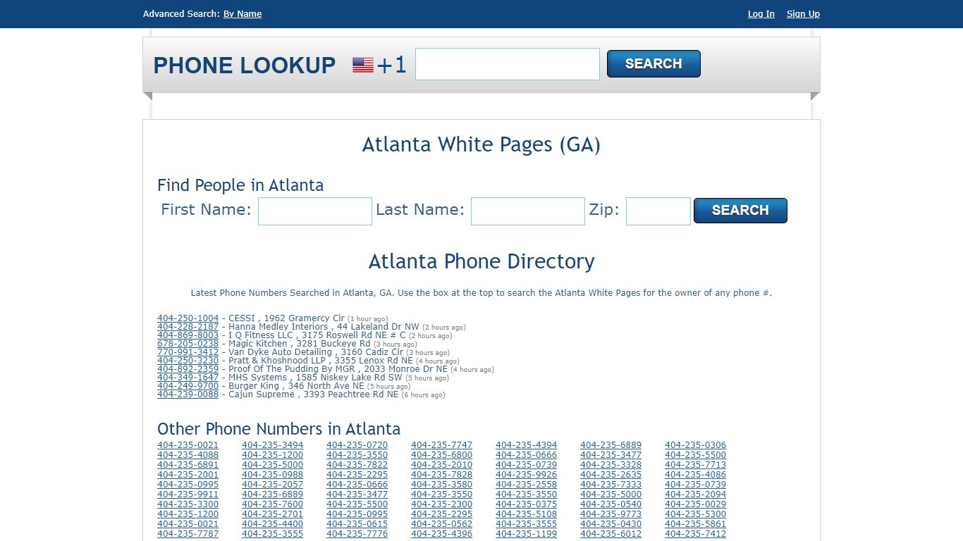 Atlanta White Pages - Atlanta Phone Directory Lookup